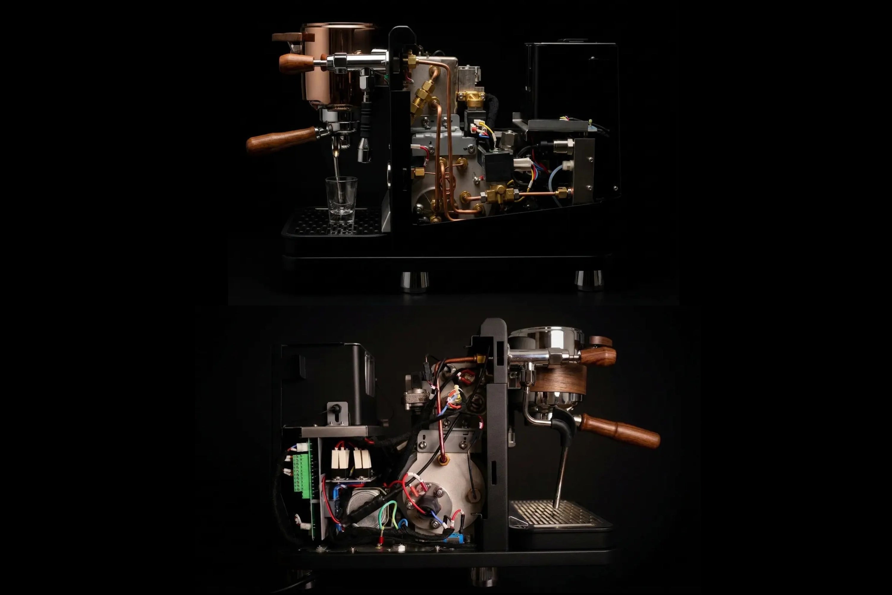 the Wendougee DATA S robust build quality and the inside of the machine from both sides and a copper pipes and the boilers, and shows that extreme precision of engineering that went into design designing and building the machine vellutto.eu