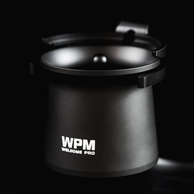 WPM ZP1 Single Dose Grinder magnetic dosing cup in sleek black finish.